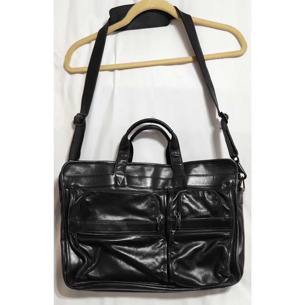VTG TUMI Vintage Alpha Black Leather Laptop‎ Bag Briefcase